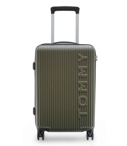 Tommy Hilfiger Empire Pro Hardside Trolley Bag in Olive — front view