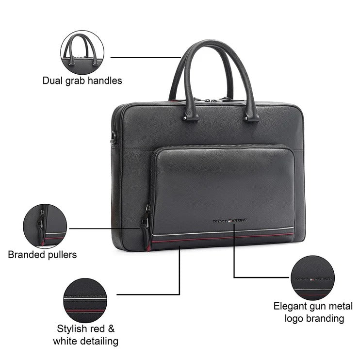 Tommy Hilfiger Black Yorkshire Laptop Bag