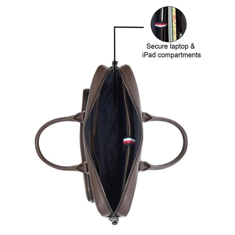 Tommy Hilfiger Brown Yorkshire Laptop Bag