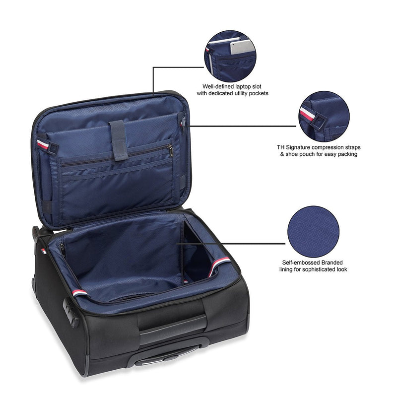 Tommy Hilfiger Memphis #GoGreen overnighter cabin bag in Black — view 6