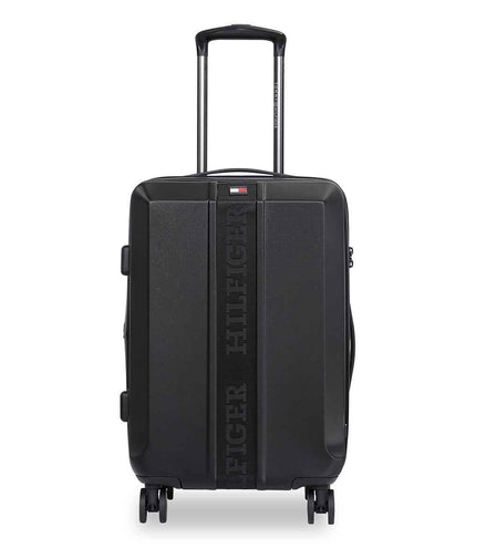 Tommy Hilfiger Arbor Polycarbonate Trolley Bag in Black — front view