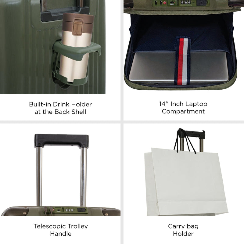 Tommy Hilfiger George Hybrid Luggage Olive detail