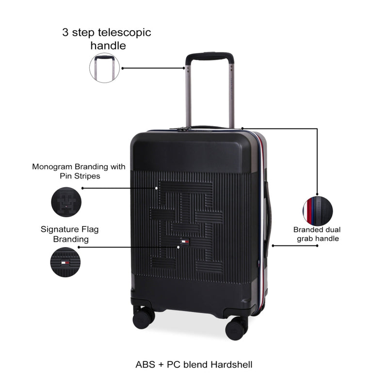 Tommy Hilfiger Patrick hardside trolley bag in Black - rear view
