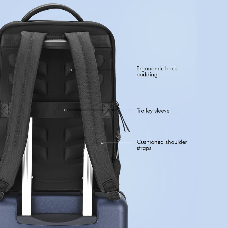 Tommy Hilfiger Bladen Water-Resistant Laptop Backpack in Black - detail view