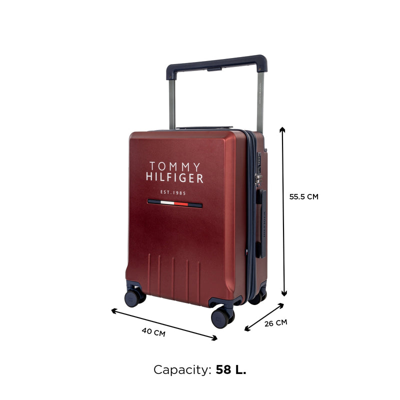 Tommy Hilfiger Broadway hardside trolley bag in Wine - cabin size view 3