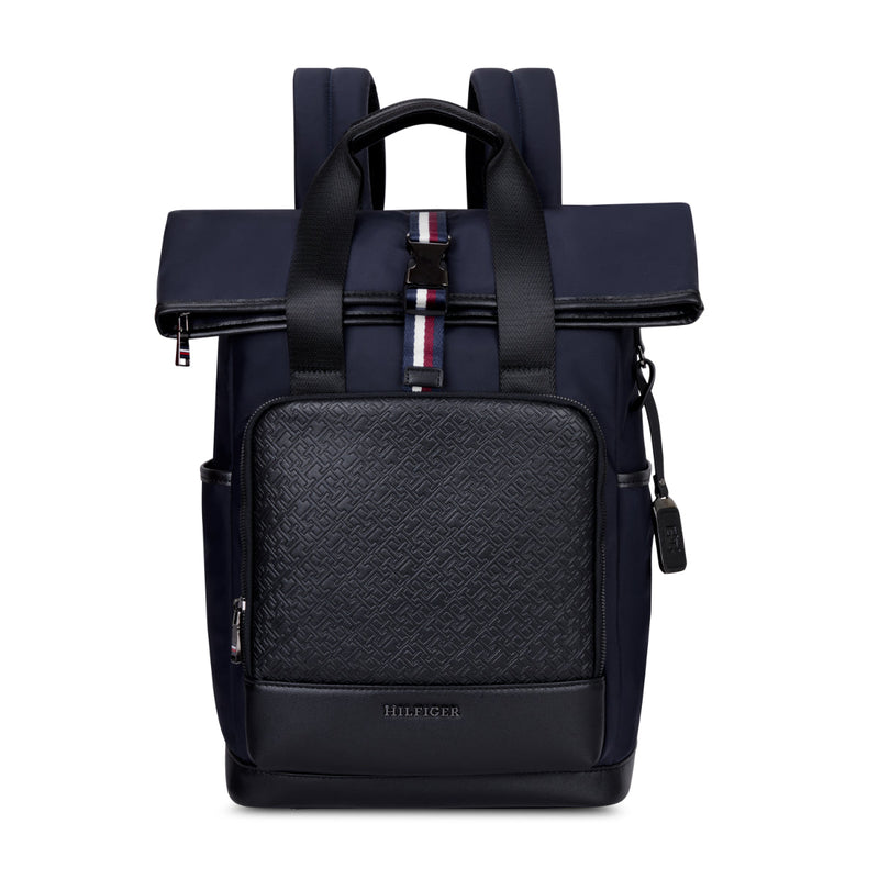 Tommy Hilfiger Slate 22.5L Twill Laptop Backpack in Navy - front view