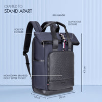 Tommy Hilfiger Slate 22.5L Twill Laptop Backpack in Navy - side view