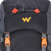 Wildcraft Trailblazer 50 L trekking rucksack in Black - hood pocket detail