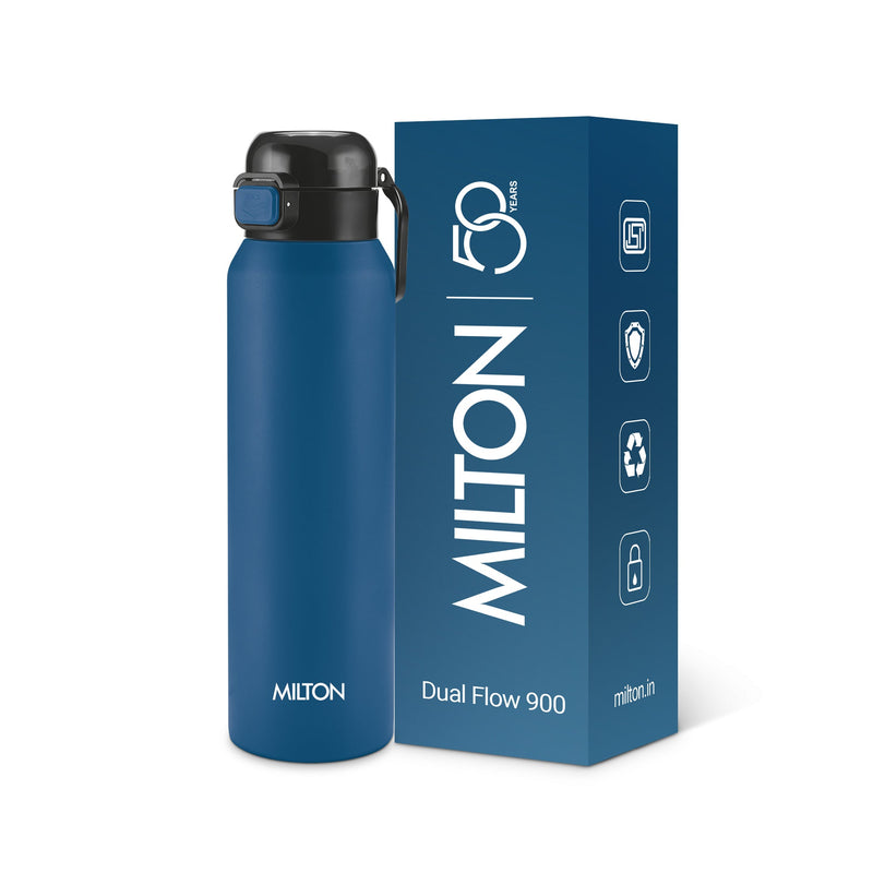 Milton Dual Flow Thermosteel Water Bottle 595ml — side view