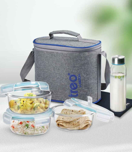 Treo by Milton All Fresh Premier Borosilicate Glass Tiffin Set