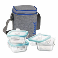 Treo by Milton All Fresh Borosilicate Glass Tiffin Set — side view