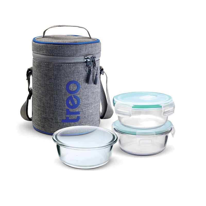 Treo by Milton All Fresh Borosilicate Glass Tiffin Set — front view