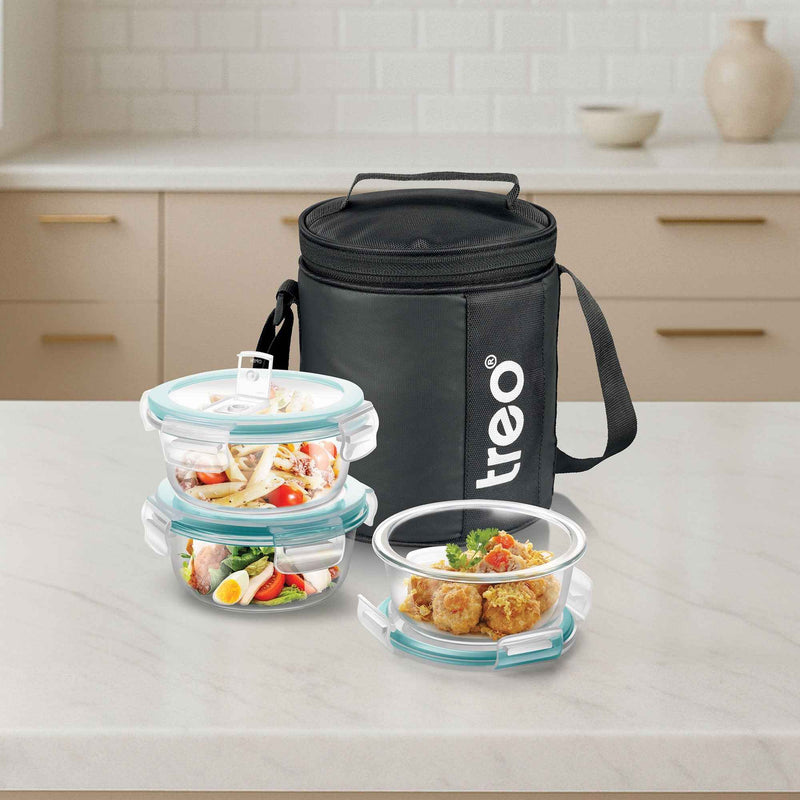Treo by Milton All Weather Round Borosilicate Glass Tiffin