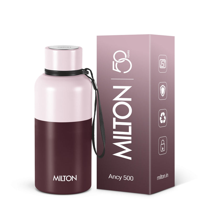 Milton Ancy Thermosteel Water Bottle — angle view
