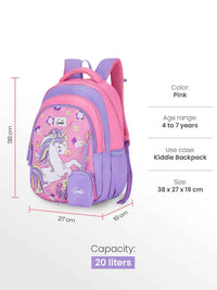 Genie Twinkle Corn Small Backpack for Kids - Pink