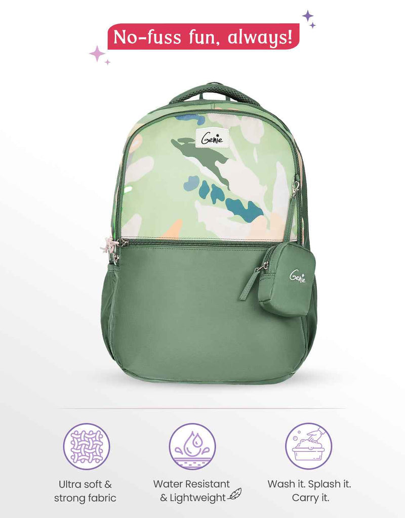 Genie Sketch 40L Laptop Backpack With Raincover - Ash Green