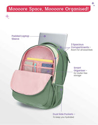 Genie Sketch 40L Laptop Backpack With Raincover - Ash Green