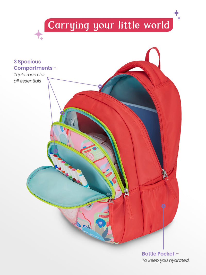 Genie Llama Drama Small Backpack for Kids Coral — view 6
