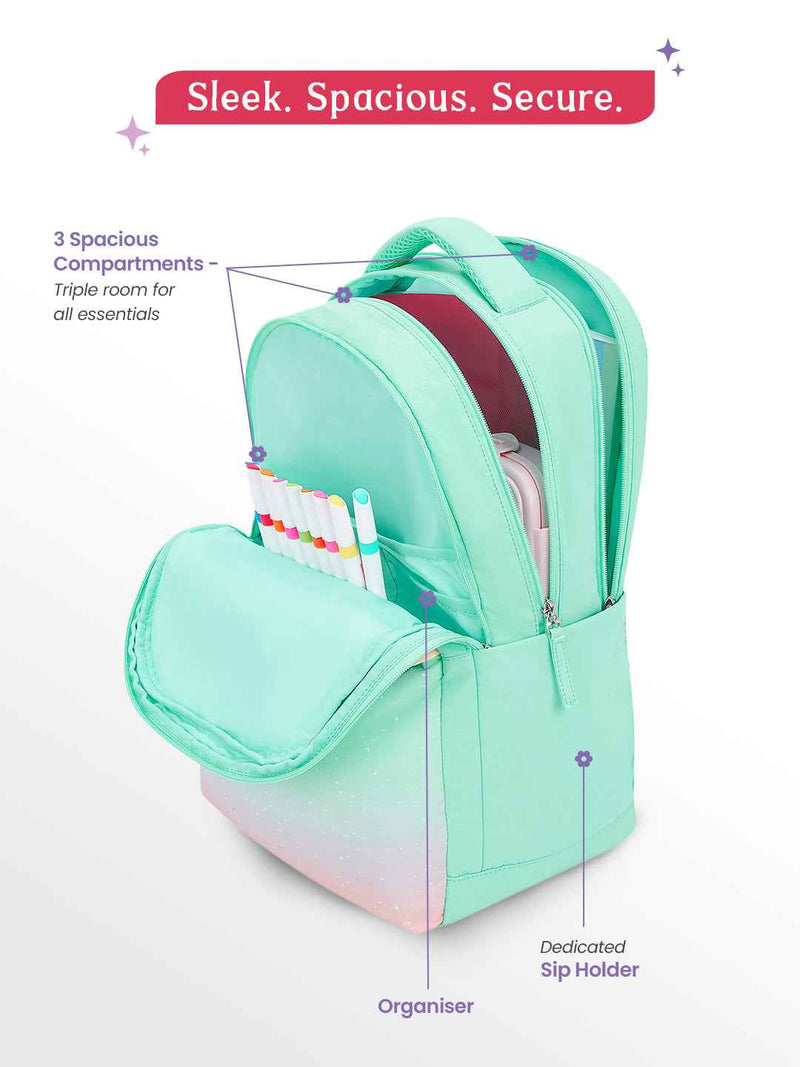 Genie Twinkle Dusk 27L School Backpack - Green