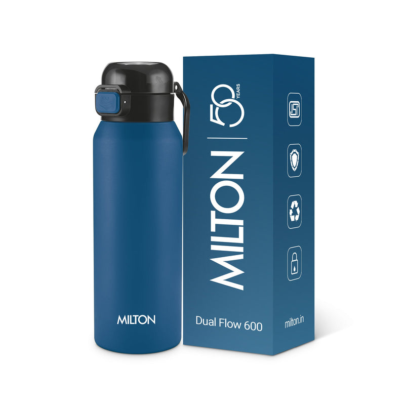Milton Dual Flow Thermosteel Water Bottle 595ml — front view