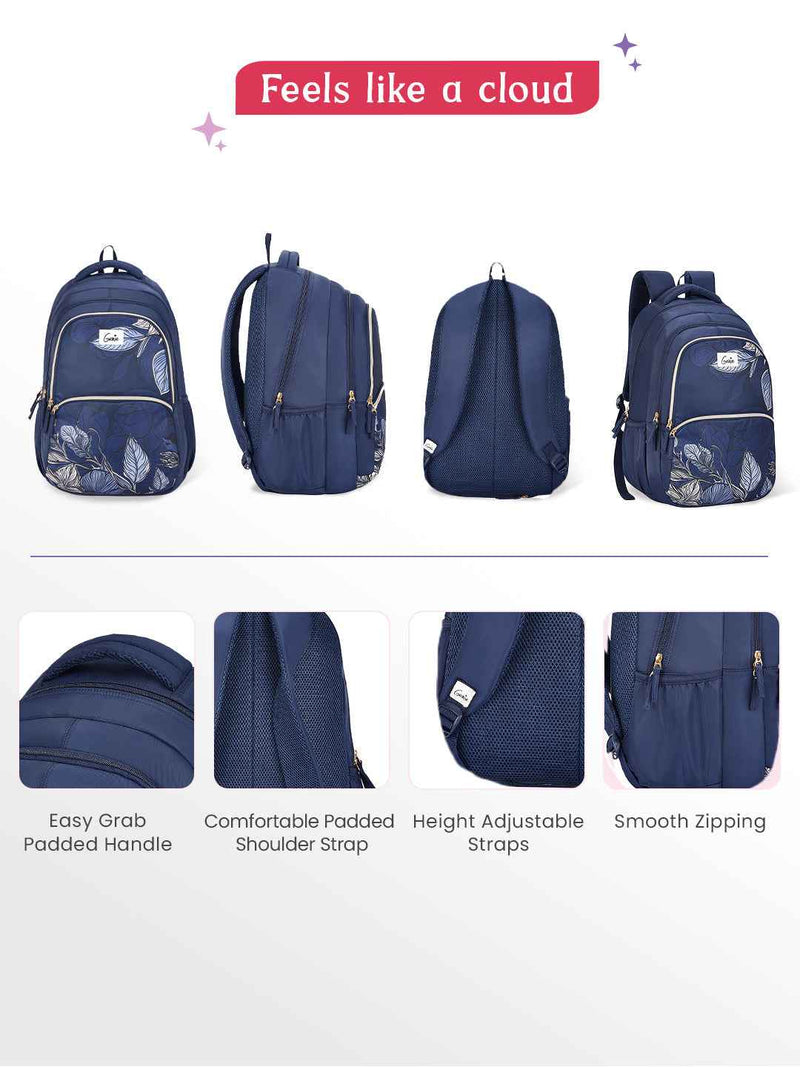 Genie Canopy 36L Laptop Backpack With Raincover - Navy Blue