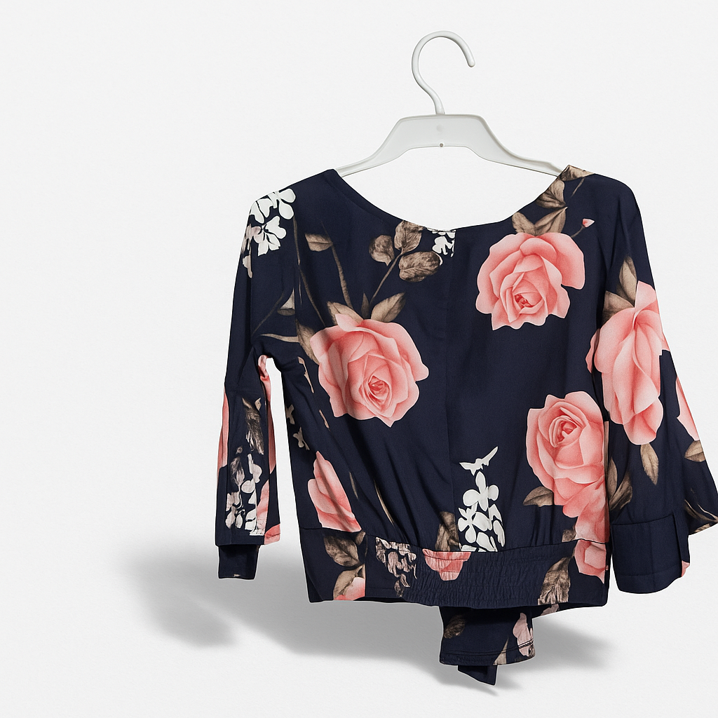 BLUE FLOWER CROP TOP