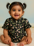 BLACK FLOWER GIRLS TOP