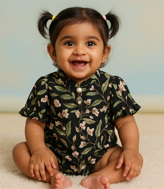 BLACK FLOWER GIRLS TOP