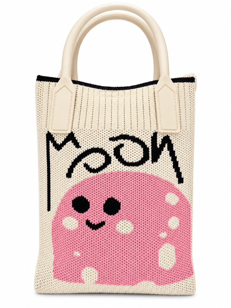 Women’s Pink Cow Print Knitted Shoulder Bag – Cute Sling Bag