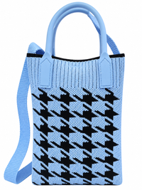 Women's Stylish Knitted Tote & Shoulder Bag – Blue & Black