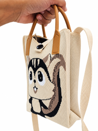 Women’s Cartoon Monkey Knitted Shoulder Bag – Cute Casual Sling Bag