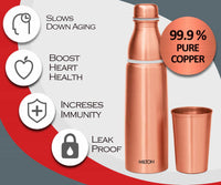 Milton Copper Combo Pure Copper Water Bottle 1000ml — side view