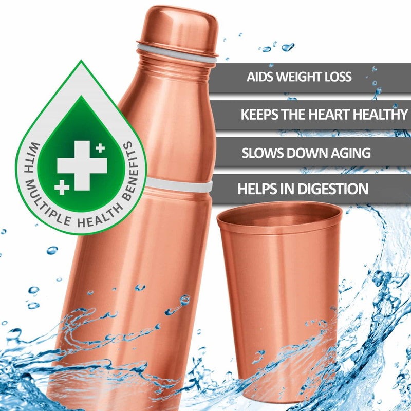 Milton Copper Combo Pure Copper Water Bottle 1000ml — back view