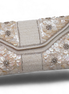 Ivory Sequin & Bead Embellished Evening Clutch Bag