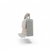 Elegant White Beaded Handbag — angle