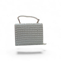 Elegant White Beaded Handbag — front