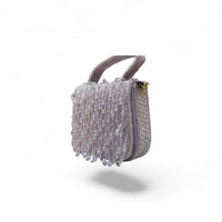 Lavender Crystal Beaded Handbag — angle