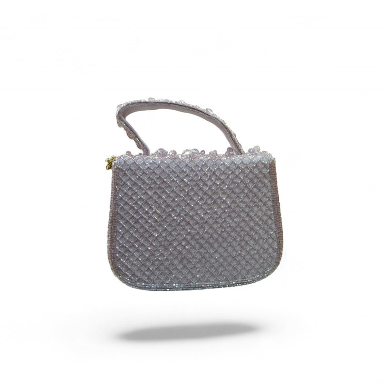 Lavender Crystal Beaded Handbag — detail