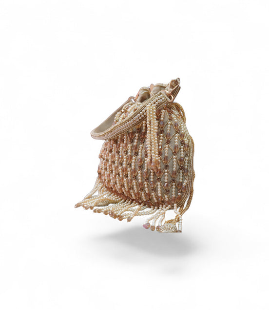 Elegant Handcrafted Pearl Beaded Potli Bag