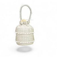 Ivory Handcrafted Beaded Potli Bag — front