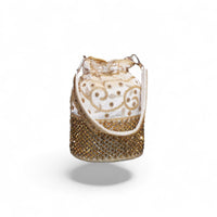 Elegant Golden Embroidered Potli Bag — front