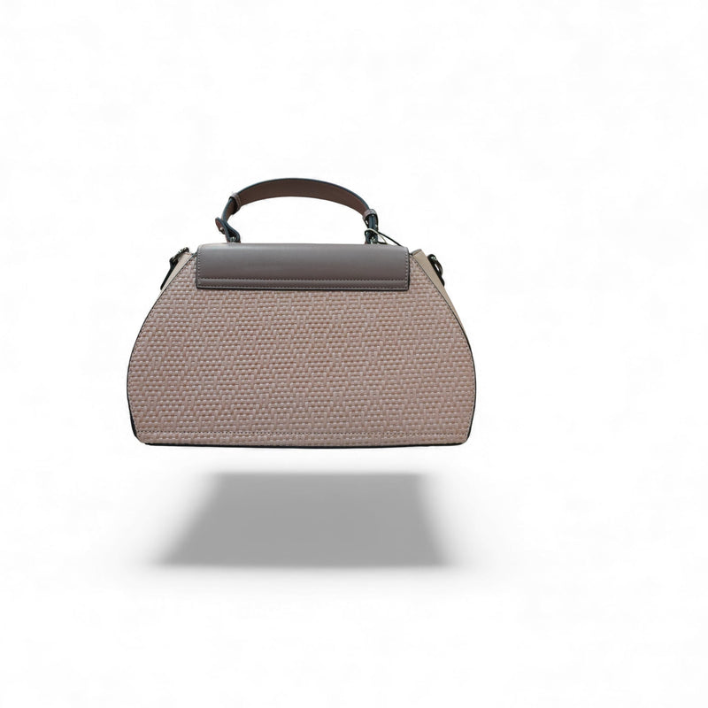 Elegant Woven Textured Structured Handbag — detail
