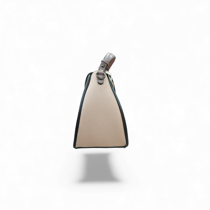 Elegant Woven Textured Structured Handbag — angle