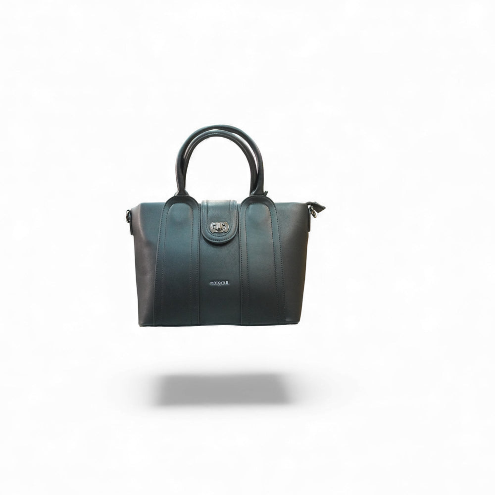 Classic Black Structured Handbag — front