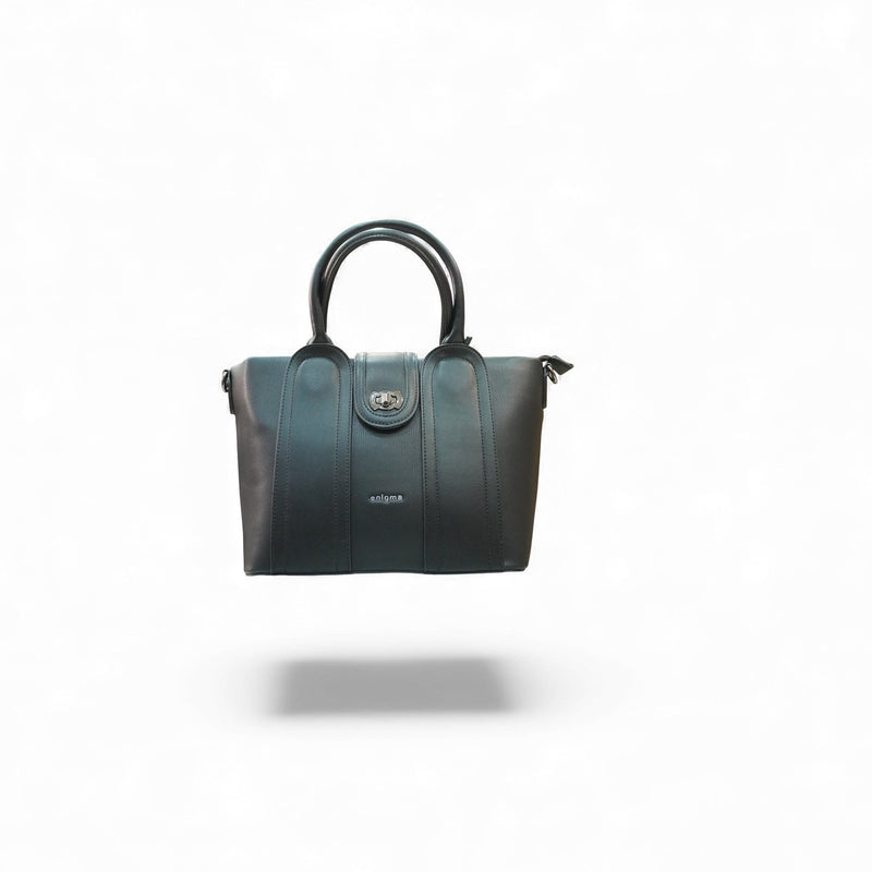 Classic Black Structured Handbag — front