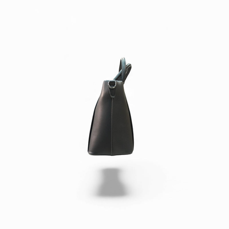Classic Black Structured Handbag — side