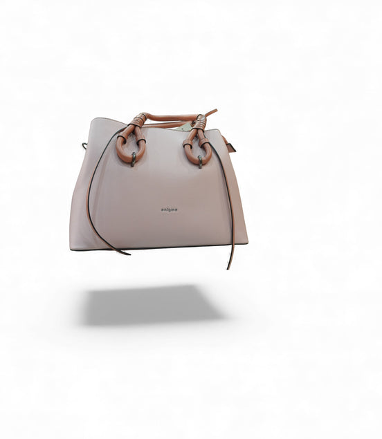 Elegant Blush Pink Handbag with Knotted Leather Handles by Enigma