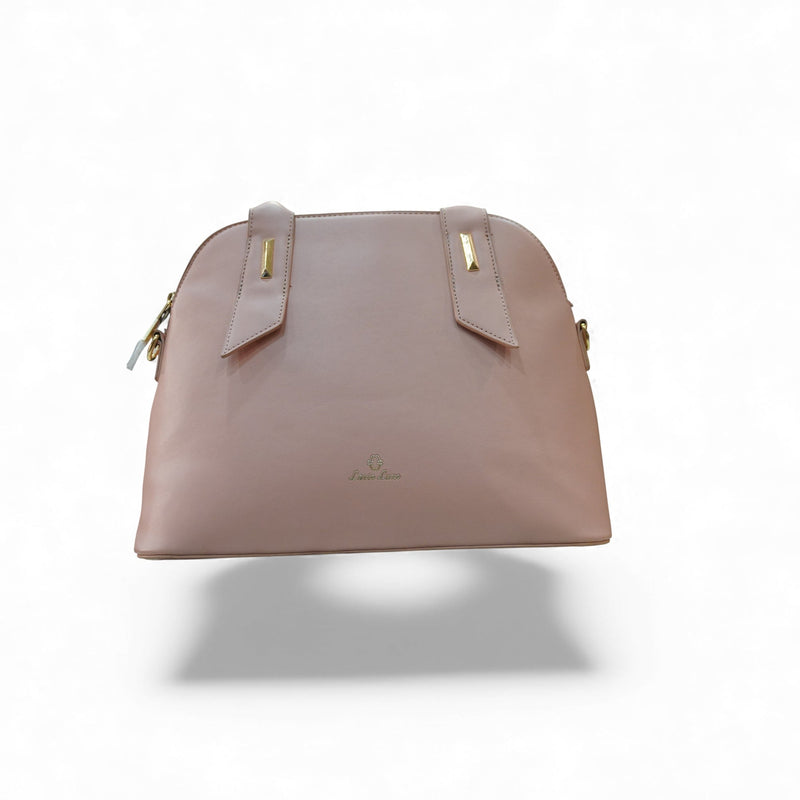 Elegant Blush Pink Dome Handbag — front