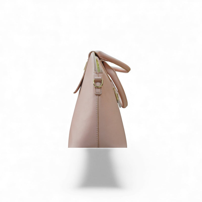 Elegant Blush Pink Dome Handbag — angle