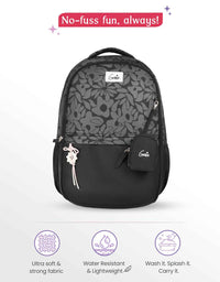 Genie Eleanor 40L Laptop Backpack With Raincover - Black